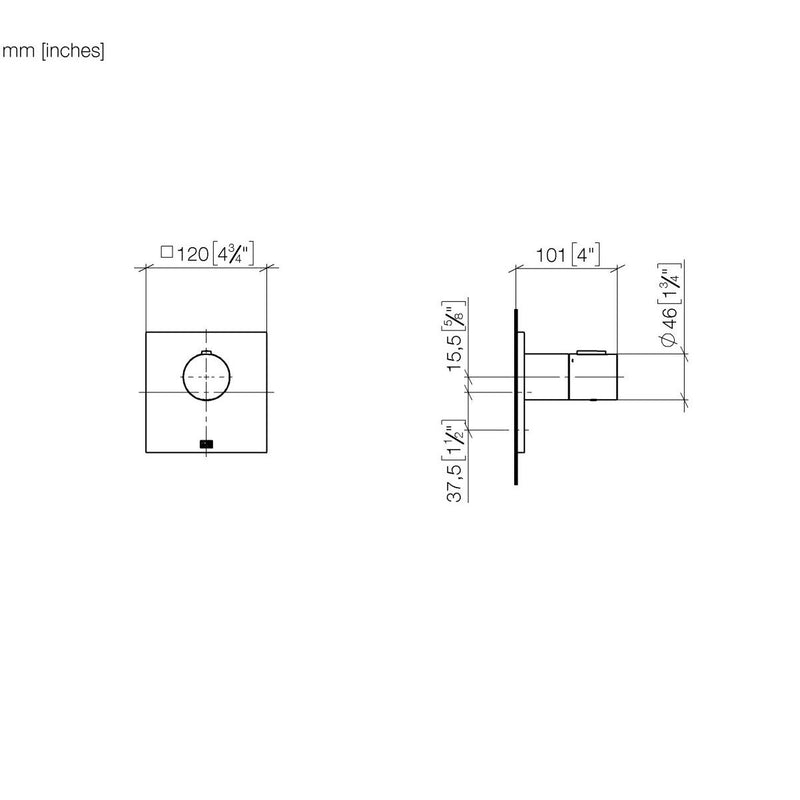 Dornbracht - UP-Therm. ohne Mengenregulierung MEM 36503780 3/4 platin