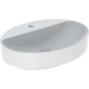 Geberit Vertriebs - Aufsatz-WT VARIFORM, oval, 600x450mm mit Hahnloch, o. Ül., weiß, KeraTect