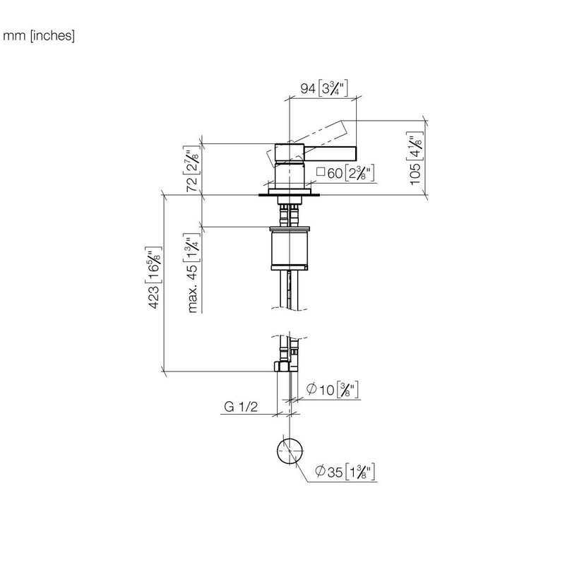 Dornbracht - Waschtisch-Einhandbatterie MEM 29210782 Dark Platinum gebürstet