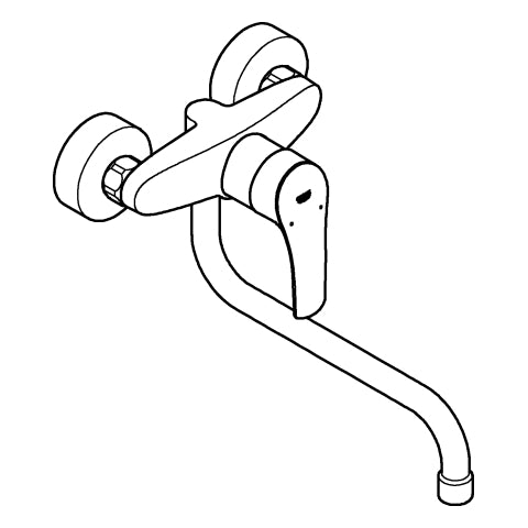 Grohe - Einhand-SPT-Batterie EUROSMART 32224_3 Wandmontage Ausld. 277mm chrom