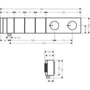 Hansgrohe - Thermostatmodul Unterputz Select AXOR Edge F-Set 3 Verbr.Diamantschliff chrom