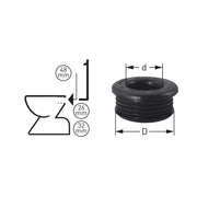 Adolf Schmidt - WC-Verbinder Außendurchm.: 48mm für Sp-Rohr: 26-32mm, schwarz, # 100069