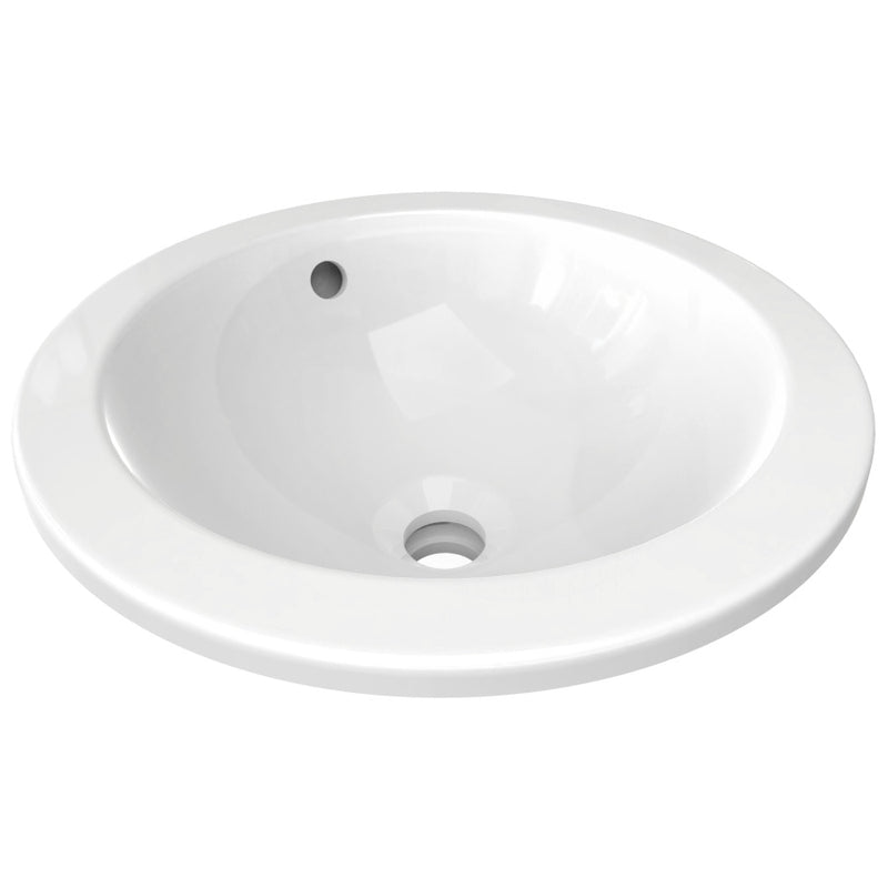 Ideal Standard - Einbauwaschtisch CONNECT, rund, o.Hl., m.Ül., 380x380x165mm, Weiß