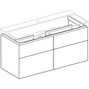 Geberit Vertriebs - Unterschrank XENO2 f. WT m. B:120cm m. 4 Schubl., 117,4x53x46,2cm, scul.grau