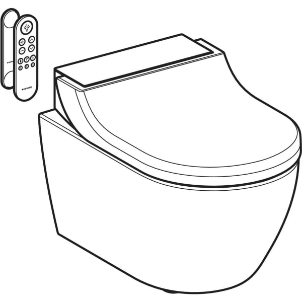Geberit Vertriebs - WC-Komplettanlage AQUACLEAN Tuma Comfort Wand-WC Glas schwarz