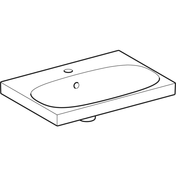 Geberit Vertriebs - Acanto WT, verk. Ausladung, 60x42 m. Hl., m. Ül., weiß, KeraTect
