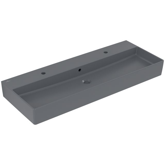VILLEROY & BOCH - WT Memento 2.0 1200x470mm re-eckig 2HL. m. ÜL. geschliffen Graphite cplus