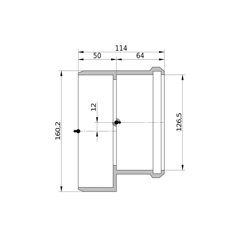 Wavin - Reduktion AS+ DN 150x125 kurz