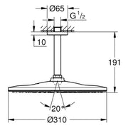 Grohe - Kopfbrauseset RAINSHOWER 310 Mono 26559 Deckenauslass 142mm chrom