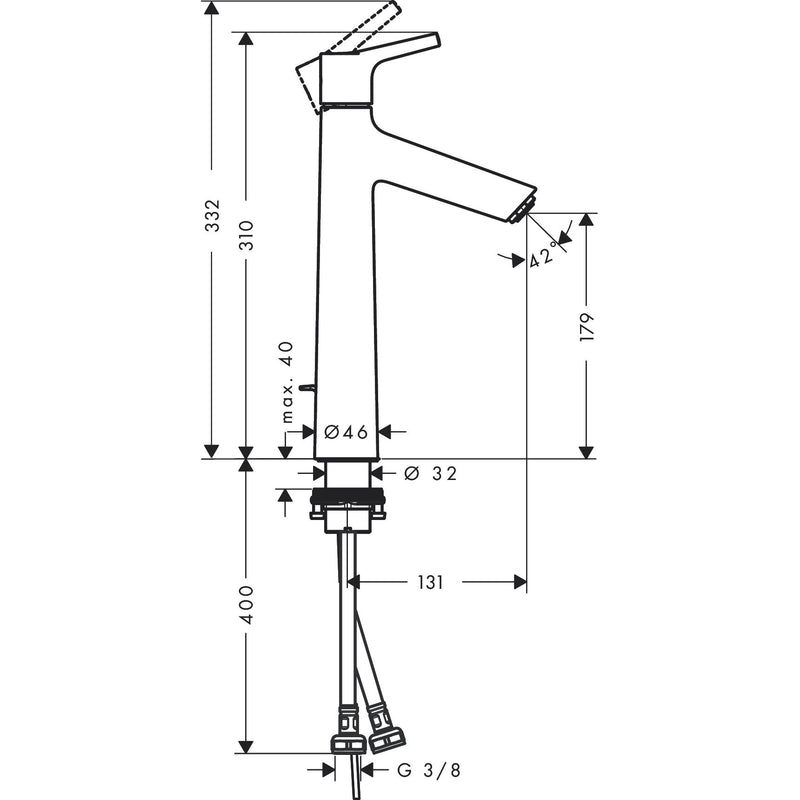 Hansgrohe - Waschtischmischer 190 Talis S mit Ablauf, chrom