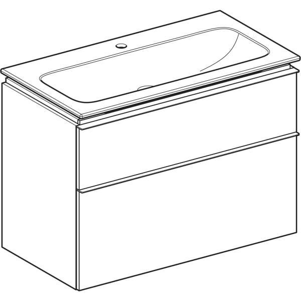Geberit Vertriebs - iCon Set MWT m. US, 2 Schubl. 90x63x48cm, sandgrau