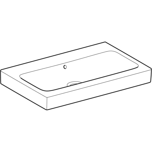 Geberit Vertriebs - Waschtisch ICON, 750x485mm ohne Hahnloch, m. Ül., weiß, KeraTect