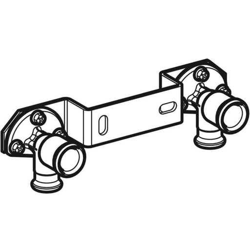 Geberit Vertriebs - Rotguss Doppelanschlusswinkelset vormontiert, Du: 15mm, # 63473