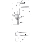 Ideal Standard - Waschtischarmatur CERAFINE D, H80, BlueStart, o.Ablgarn., Ausld.115mm,Chrom