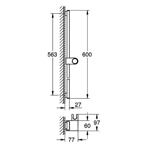 Grohe - Brausestange Rainshower Aqua 101673 600mm chrom
