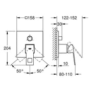 Grohe - Einhandbatterie EUROCUBE 24094 FMS für 35600 3-Wege Umstellung chrom