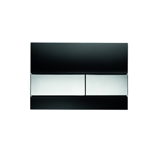 TECE SE - TECEsquare Betätigungsplatte Zweimengen, Glas schw. glänzend, Tasten Ch. glänzend