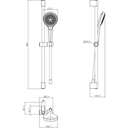 VILLEROY & BOCH - Duschgarnitur m drei Strahlarten Verve Showers 93x690x63mm Wmont.Chrom