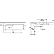 VILLEROY & BOCH - Schrankwaschtisch Subway 3.0 1300x 475mm Rechteck mit Überlauf Weiß Alpin