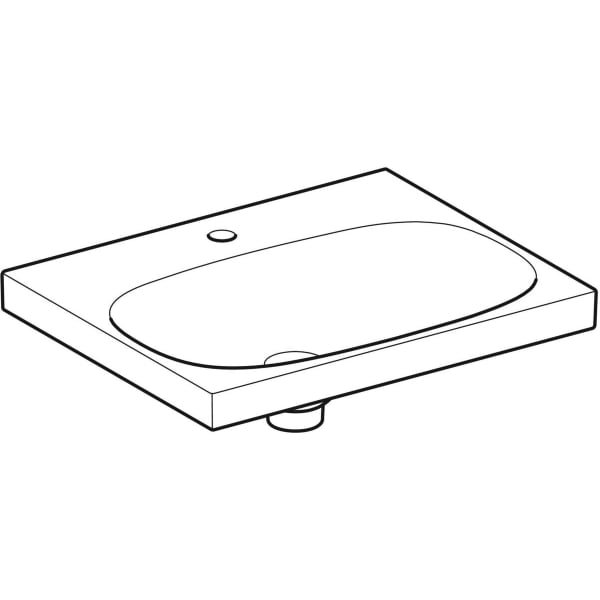 Geberit Vertriebs - Acanto WT, Überl. verdeckt, 60x48 Ablaufdeckel, m. Hl., weiß