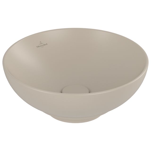 VILLEROY & BOCH - Aufsatzwaschbecken Loop&Friends 380x380mm Rund m. ÜL. Almond CeramicPlus