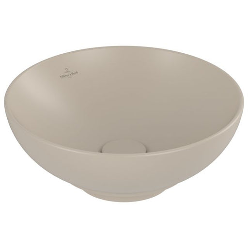 VILLEROY & BOCH - Aufsatzwaschbecken Loop&Friends 380x380mm Rund m. ÜL. Almond CeramicPlus