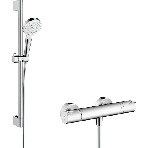 Hansgrohe - Brausenkombi CROMETTA Vario/ ECOSTAT 1001 CL/UNICA 650mm weiß/chrom