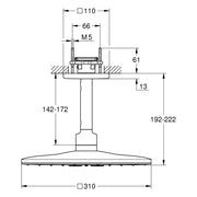 Grohe - Kopfbrauseset RAINSHOWER 310 SmartActive Cube 26481 Deckenausl. chrom