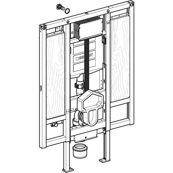 Geberit Vertriebs - Duofix Element für WWC, 112 cm, mit Sigma UP-SPK 12cm, BF, Stütz/Haltegriffe