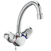 Ideal Standard - 2-Griff Waschtischarmatur ALPHA B2037A 155mm m. versenkb. Kette chrom