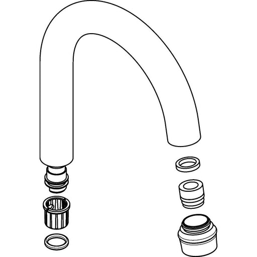 Hansgrohe - Auslauf komplett Axor Montreux Zweigriff Armatur WT/HWB polished nickel