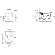 Ideal Standard - Wandtiefspül-WC CONNECT, 360x540x340mm, Weiß mit Ideal Plus