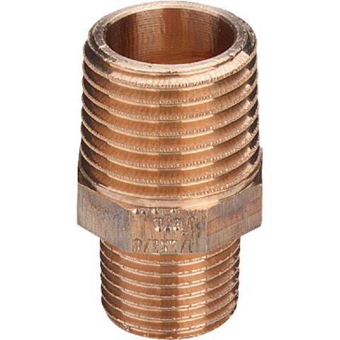 Viega - Reduziernippel 3245 Mehrkant 3/8 AG x 1/4 AG Rotguss