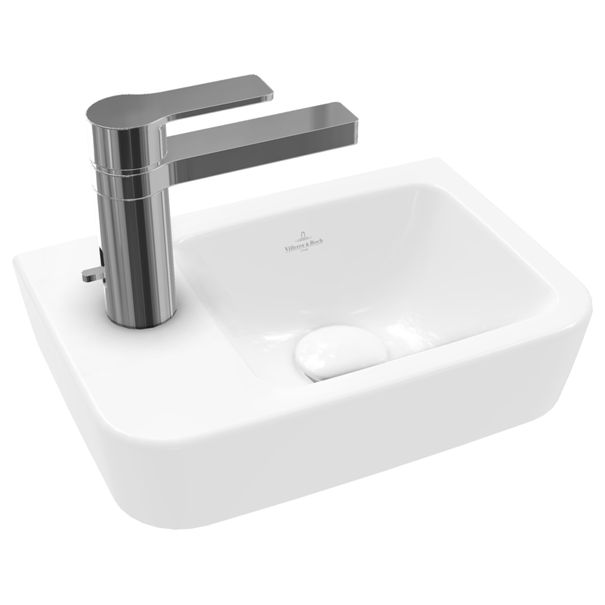 VILLEROY & BOCH - HWB Compact O.novo 360x250mm Eckig BP re 1HL. o. ÜL. Weiß Alpin
