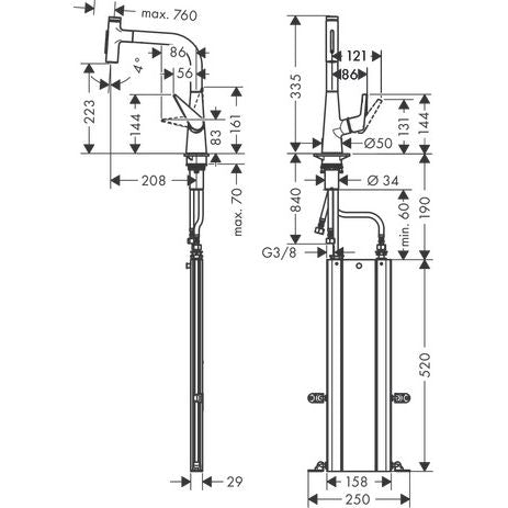 Hansgrohe - Spültischmischer 220 Talis Select M51 Ausziehbrause 2jet sBox chrom