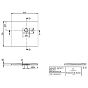 VILLEROY & BOCH - Duschwanne Squaro Infinity 800x750x40mm re-eckig EB:re Stone White