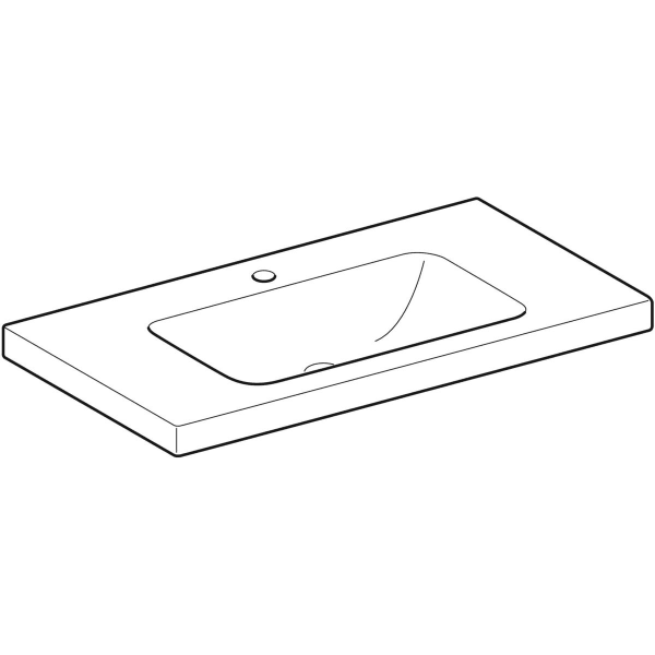 Geberit Vertriebs - iCon Light Waschtisch 90x48cm Ablagefl., m. Hl., o. Ül., weiß KeraTect