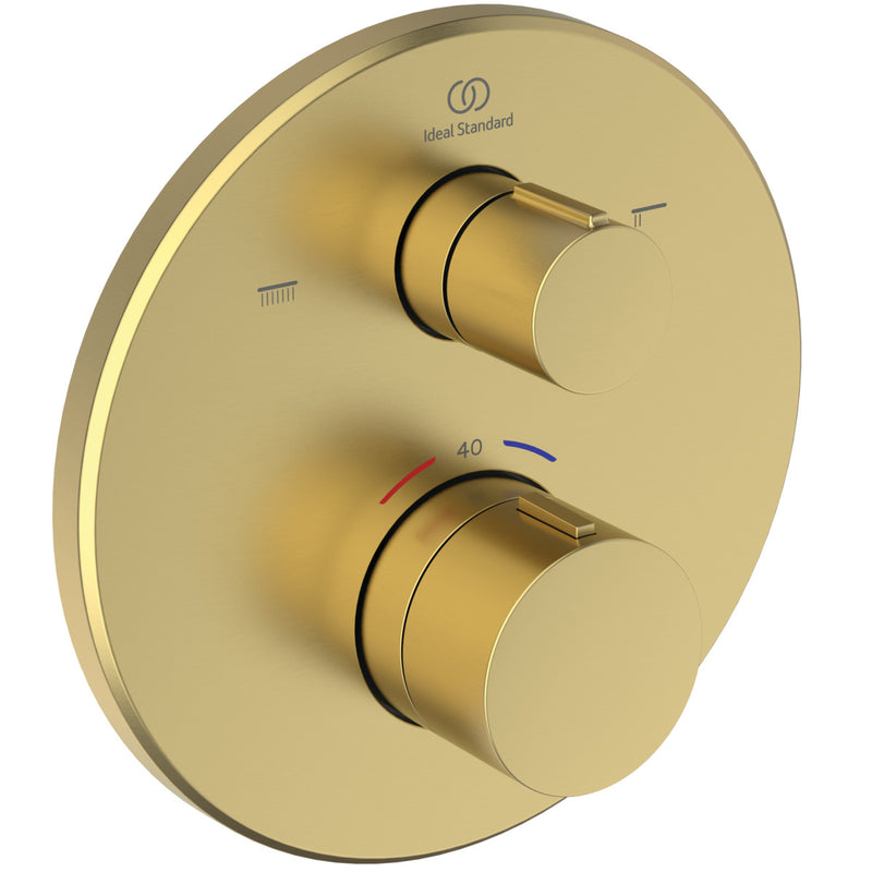 Ideal Standard - IS Badethermostat UP Ceratherm T100 Rosette d:163mm Brushed Gold
