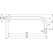 Ideal Standard - Wandanschluss IDEALRAIN 300mm, Magnetic grey