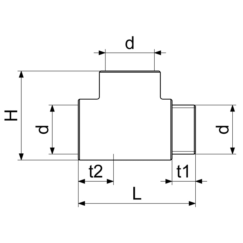 Schlösser Armaturen - Adolf Schmidt verchromtes T-Stück 1/2AGx1/2x1/2 44202