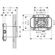 Hansgrohe - Thermostatmodul Unterputz AXOR ONE Grundset