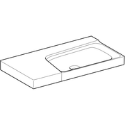 Geberit Vertriebs - Waschtisch XENO2 m. Ablg. li, 90x48cm o. Hl., o. Ül., KeraTect