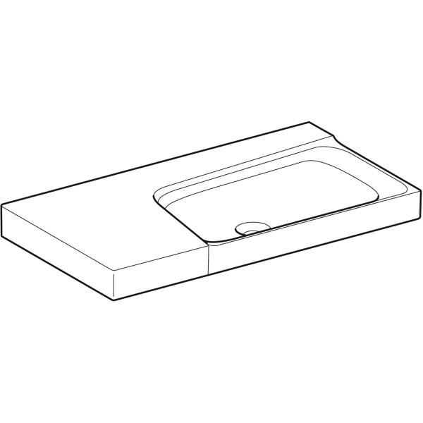 Geberit Vertriebs - Waschtisch XENO2 m. Ablg. li, 90x48cm o. Hl., o. Ül., KeraTect