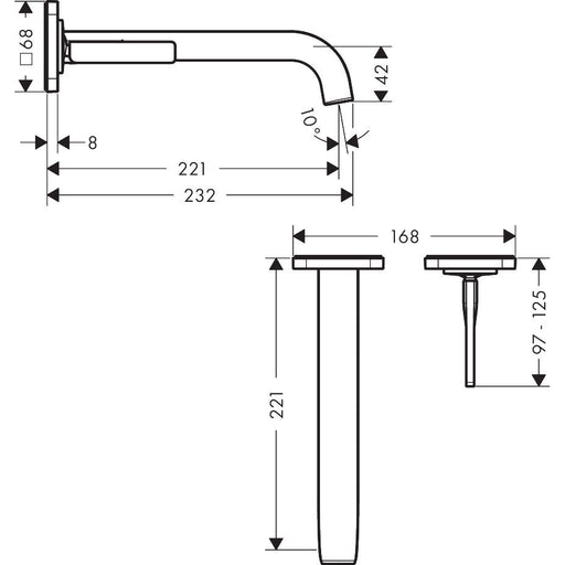 Hansgrohe - Waschtischmischer UP Axor Citterio E F-Set mattschwarz kurzer Auslauf