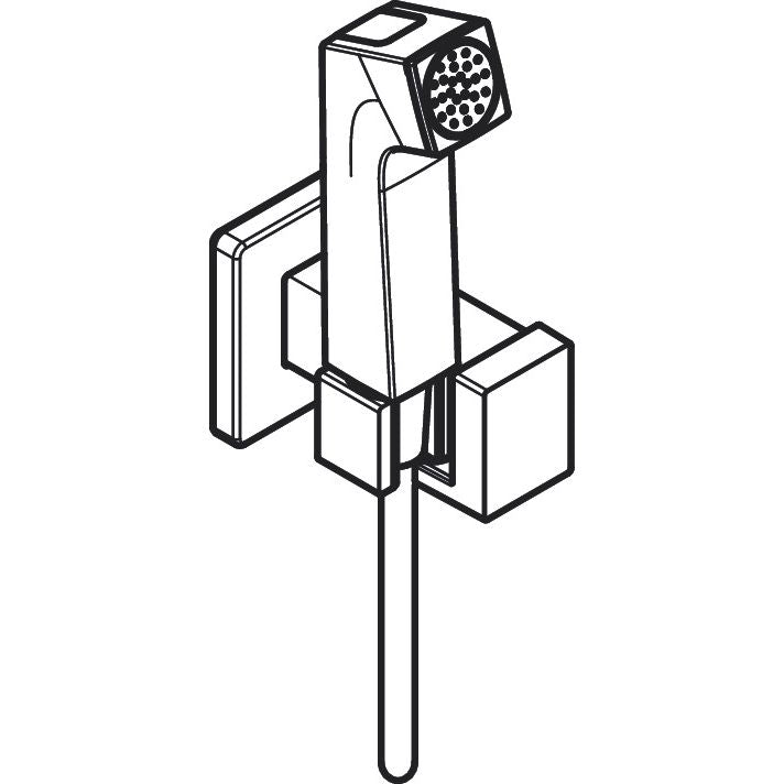 Hansgrohe - Handbrause Bidette E f.Kaltwasser m. Schlauch 1250mm und Porter chrom
