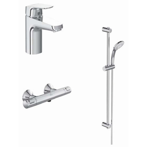 Ideal Standard - Armaturenpaket CERAFLEX, mit WT-Arm., Brause-Term. und Brausekombination,Chrom