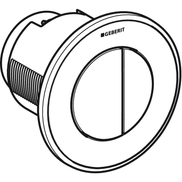 Geberit Vertriebs - Typ 10 Fernbetätigung, pneum. 2-M-Sp, UP-Drücker, Round, schwarz / swm