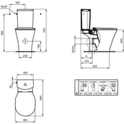 Ideal Standard - Stand-TWC-Kombi CONNECTAIR,AquaBlade, Abg.auß.waagr., 365x665x780mm, Weiß