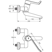 Ideal Standard - WT-Wand Sicherheitsarmatur CERAPLUS B8314A chrom