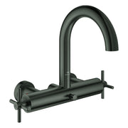 Grohe - 2-Griff-Wannenbatt. Atrio 25268 Wandmontage Kreuz-Gr. hard graphite geb